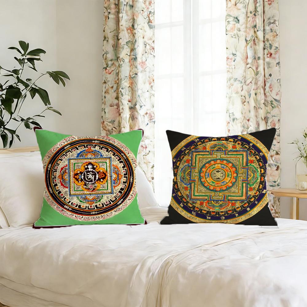 Ttibetan EthnicStyle Cards cushion cover For Pillow Printing Sofa Decoration Home Car Room Coffee Shop Office Nordic Simplicity