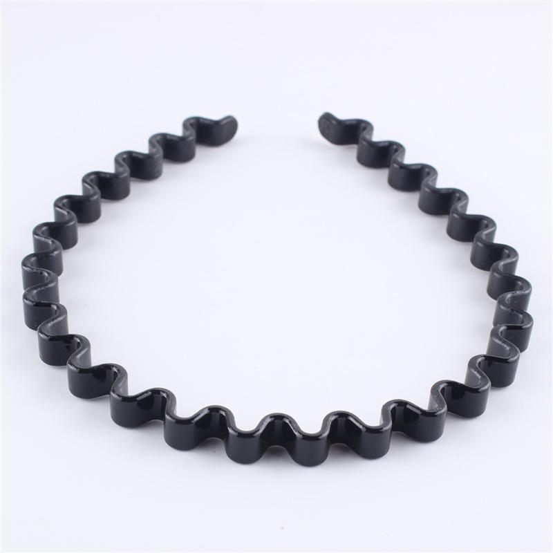 Men's & Women's Black Wave Headband: Sporty, Simple, with Teeth for Slicked Back Hair and Face Washing.