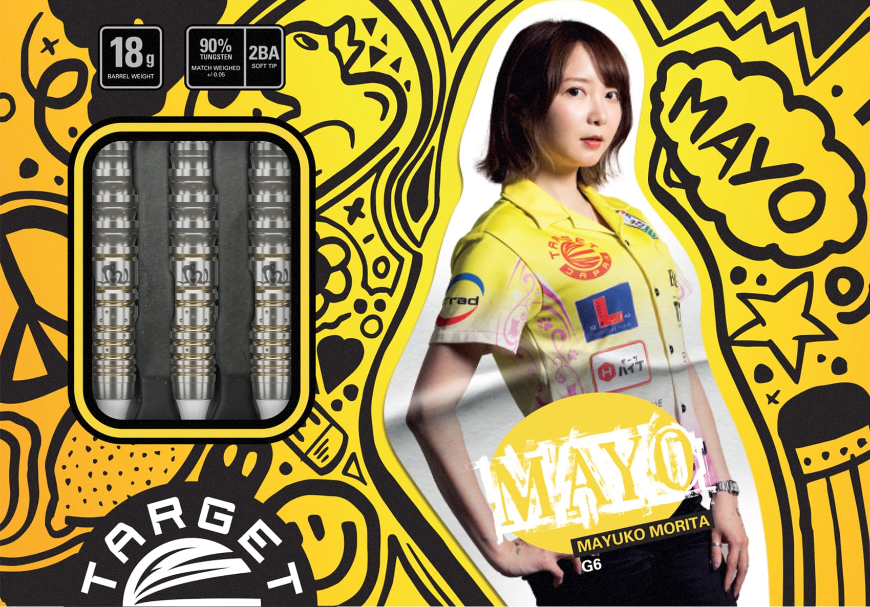 Target Prime Series Mayo G6 Soft Tip Dart, 90% Tungsten, 18g