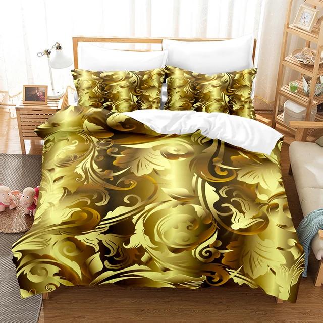 Black Golden Bedding Set New Greek Key Meander Duvet Cover Sets Luxury Comforter cover set Queen King Size for home decor quilt