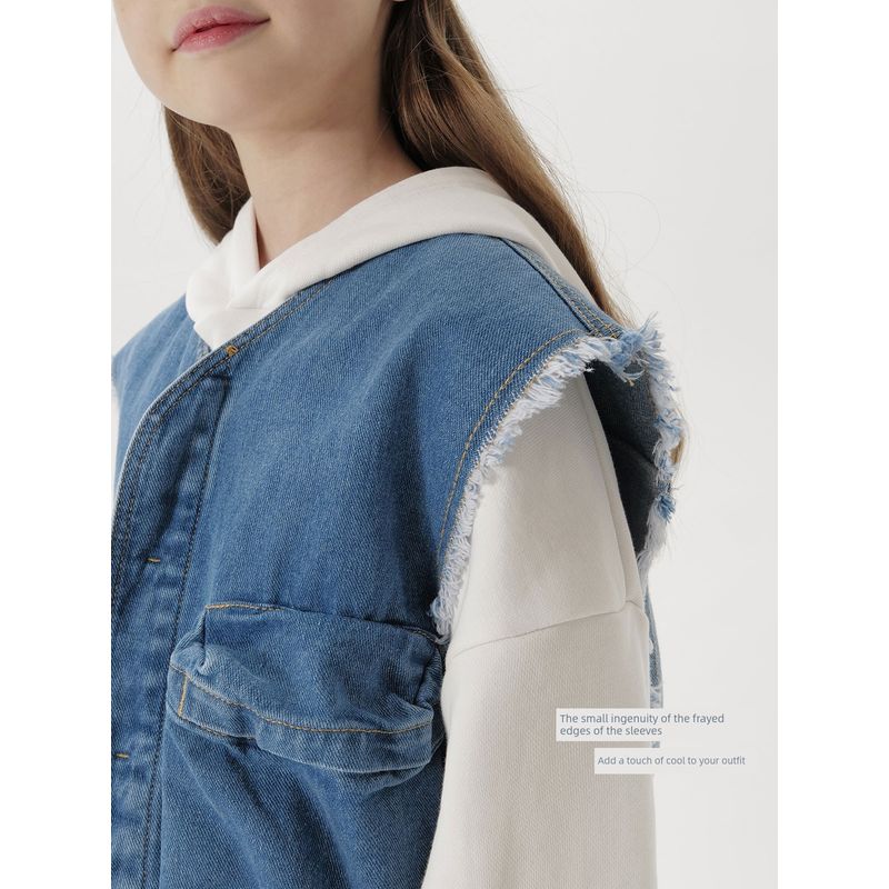 Mark Jenny Boys and Girls Multifunctional Pocket Denim Vest Children's Top 2026 Spring New Style 250066