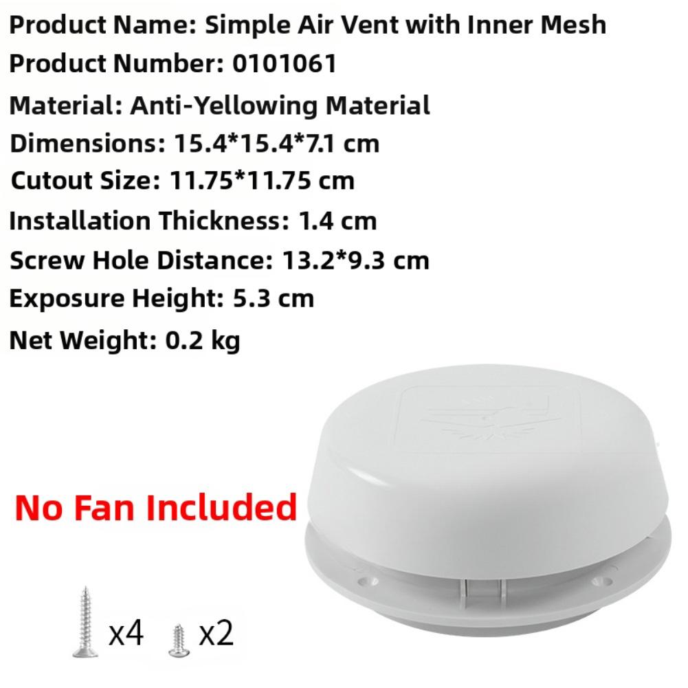 Mushroom Head Air Outlet Roof Ventilation Cover for RVs to Continuous Airflow and Maintain Ventilation Without Fans