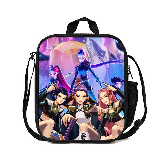 Gedruckte Hexenjäger K-Pop Essensbeutel, Studentin Huntrix Kpop Picknicktasche Kühltasche, Thermoisolierbeutel