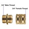 Hose Adapter Male to Male Female to Female Rustproof 3/4'' Brass Connector Anti Deformed 4 Pieces Adapter with Washers