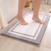 Simple Style Bathroom Water Absorbing Non-slip Flocking Floor Mat