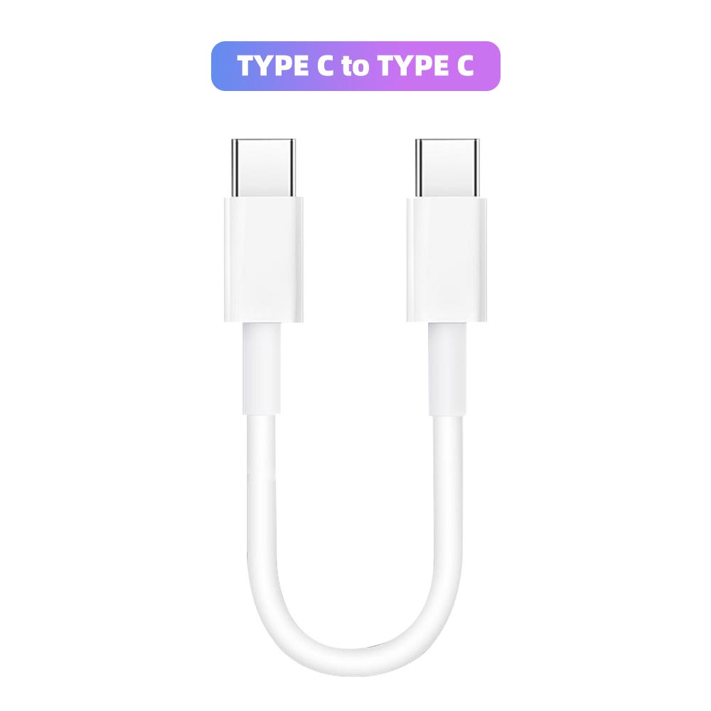 

Короткий 25 см кабель даних Fonken Type C USB C до Type-C/iOS Шнур швидкої зарядки Кабель Power Bank для iPhone OPPO Xiaomi Type-C toType-C білий