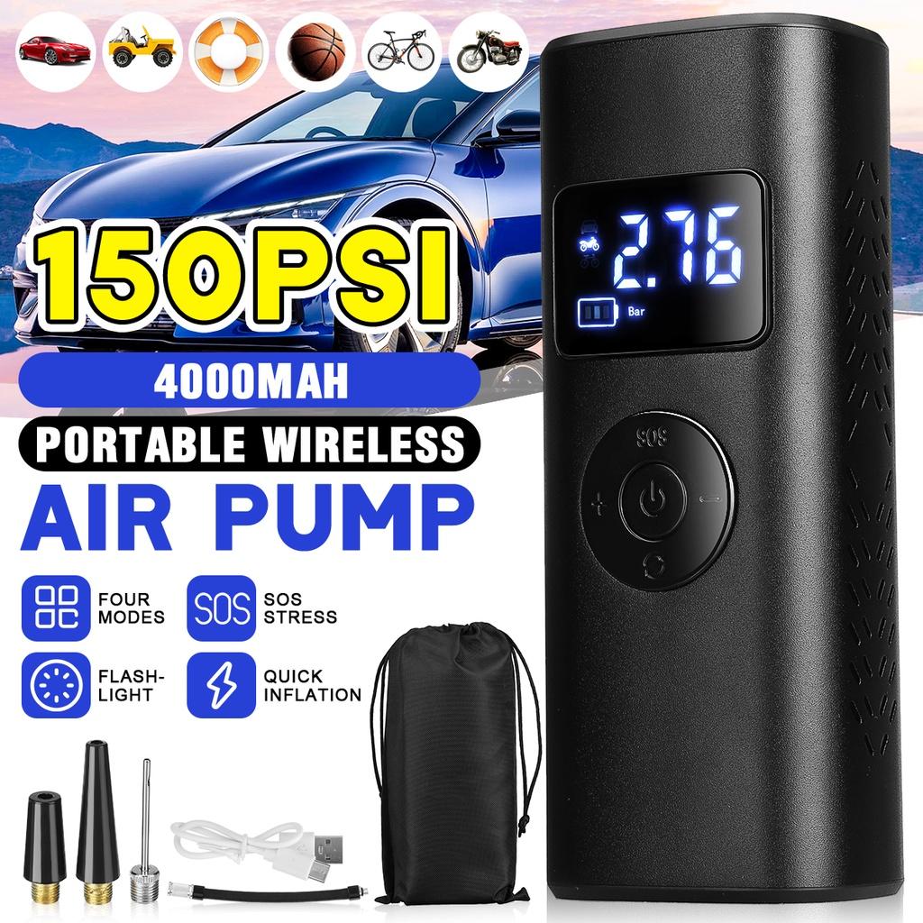 85W Car Air Compressor Inflatable Pump With LED Lamp For Motorcycle Bicycle Car Tyre Inflator  Mini Wireless Electric Air Pump