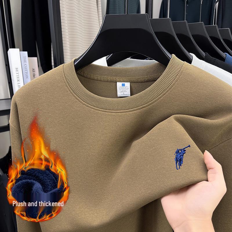 

Men s Long-Staple Cotton Crewneck Sweatshirt - Thickened, Pure Cotton, Loose Fit for Autumn and Winter L