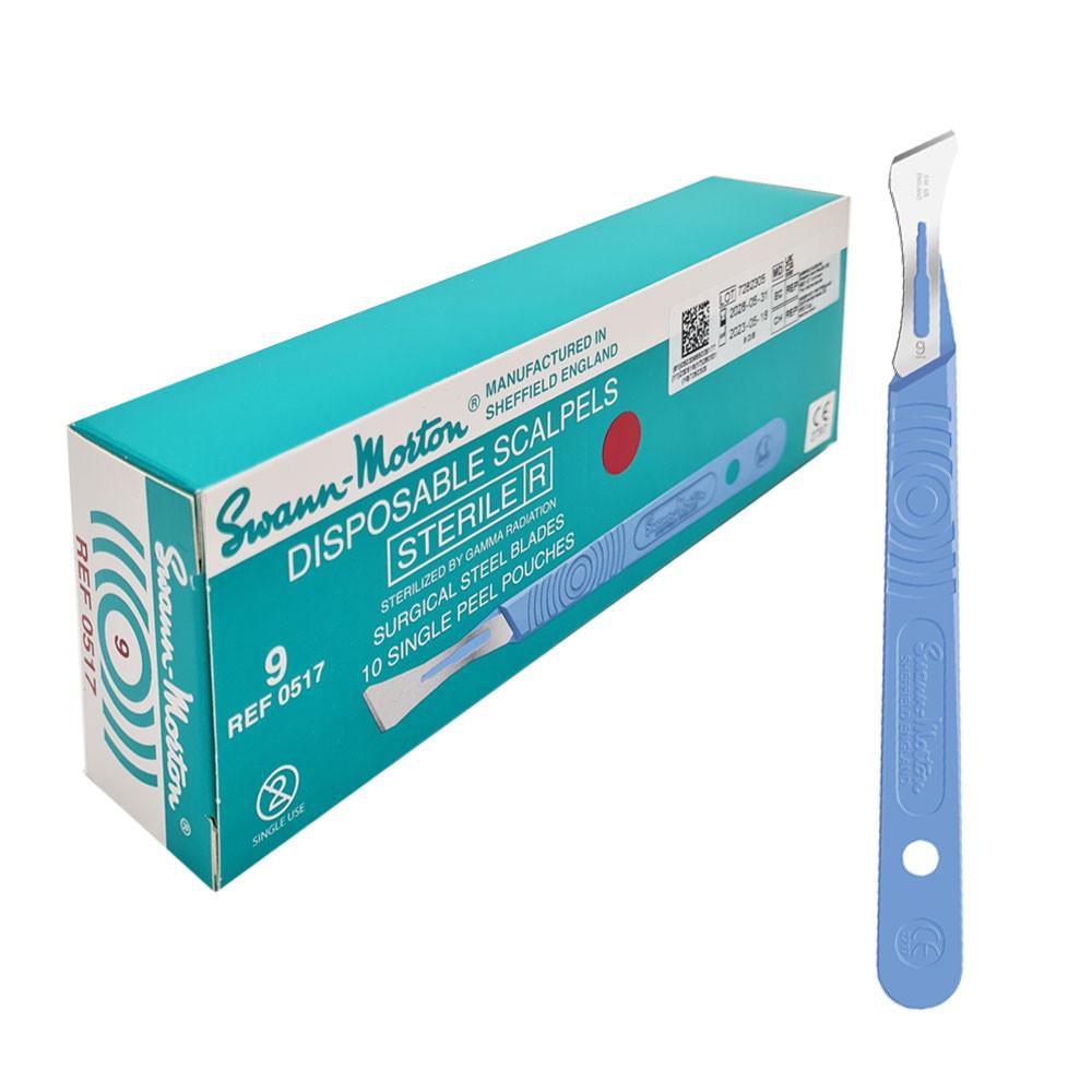 Swann-Morton Surgical Scalpel 9 Sterile 10-Pack Stainless Steel