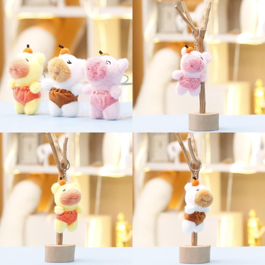 Toy Capybara Plush Keychain Stuffed Animal Doll Backpack Pendant Decoration