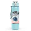 1PC Retro Pink Pastel Camera Print 750ml Color Plastic Sports Water Bottle Leakproof Flip Straw Lid Suitable for Sports Office Home Use