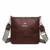 Stitching Women's Bag PU Shoulder Bag Bucket Bag