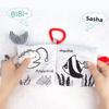 Baby Cloth Book With Black White Pages For Visual And Tactile Development