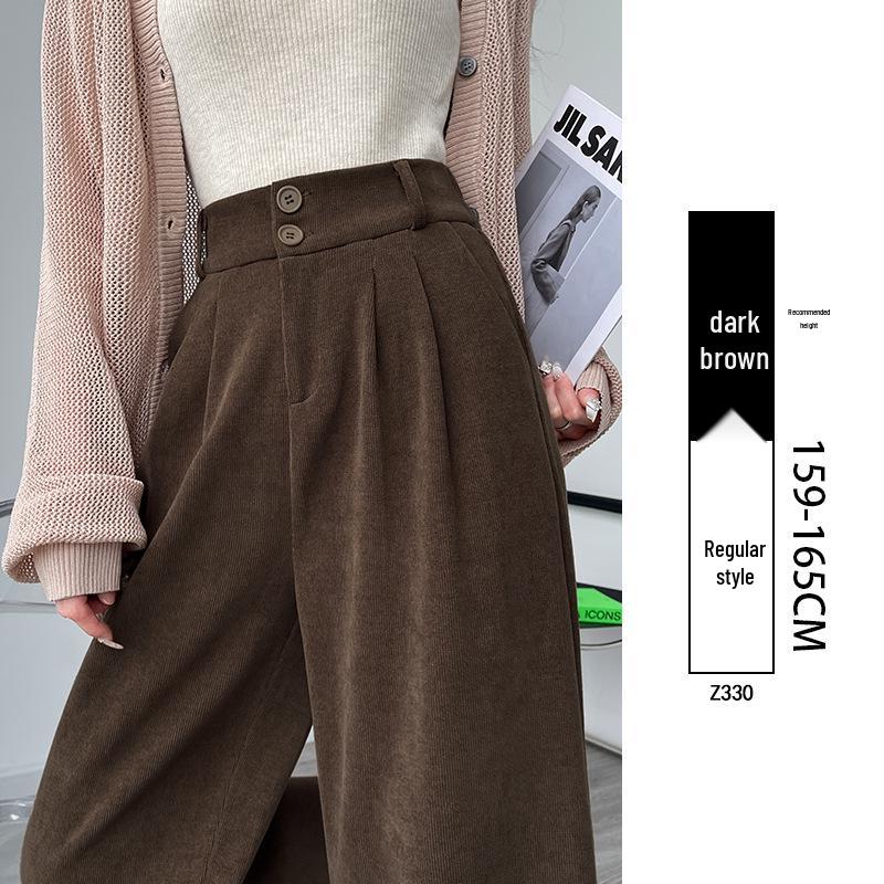 Women's High Waist Black Suit Pants - 2025 Summer Collection, Petite Wide Leg, Draped Straight Trousers