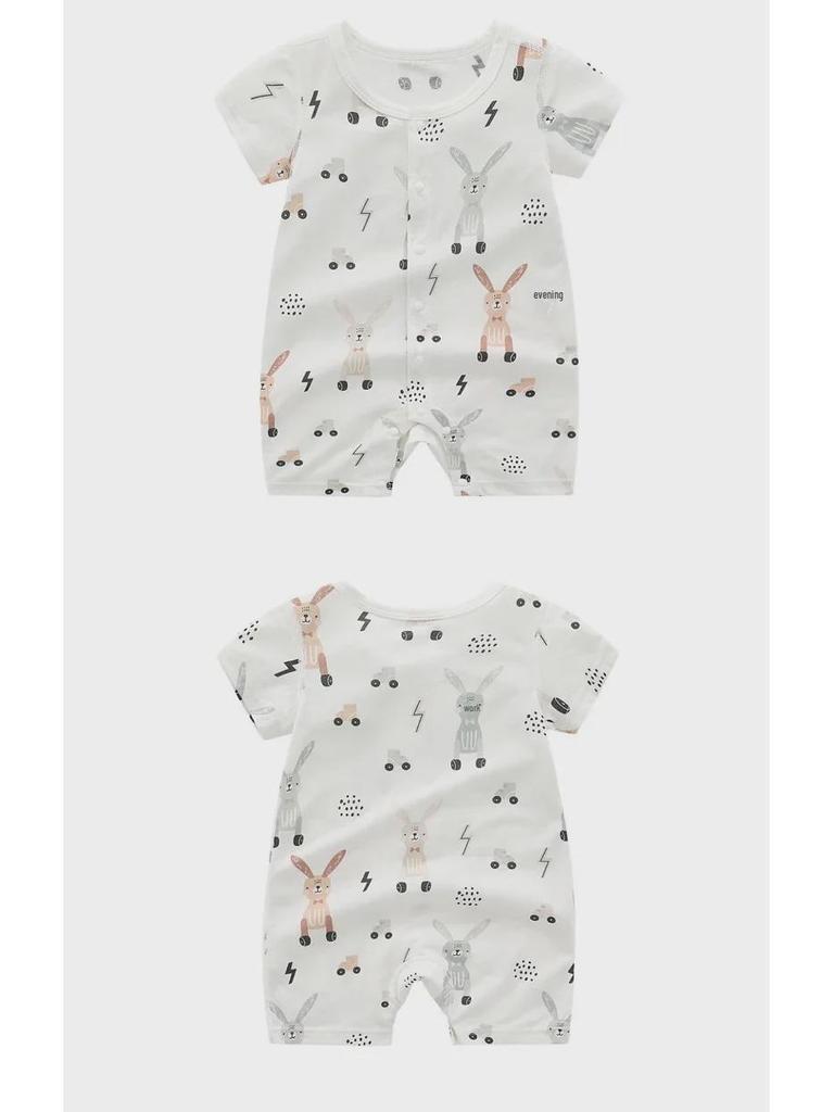 Bambu Elyaf Bebek Tulumu - Kısa Kollu, Nefes Alabilen, Yenidoğanlar için İnce Pijama - Yaz, İlkbahar ve Sonbahar için İdeal