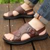 Men's Summer Leather Beach Sandals - Non-slip, Soft Sole, Plus Size, Casual Outdoor Driving Shoes