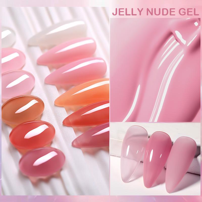 LILY'CUTE Pink Sheer Gel Polish - Ice Sheer Nude & Rose Jelly Gel Series