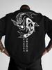 Mens Fish Pattern Printed TShirt  100 Cotton  Simple and Loose Fit  Fashionable Clothing TShirt