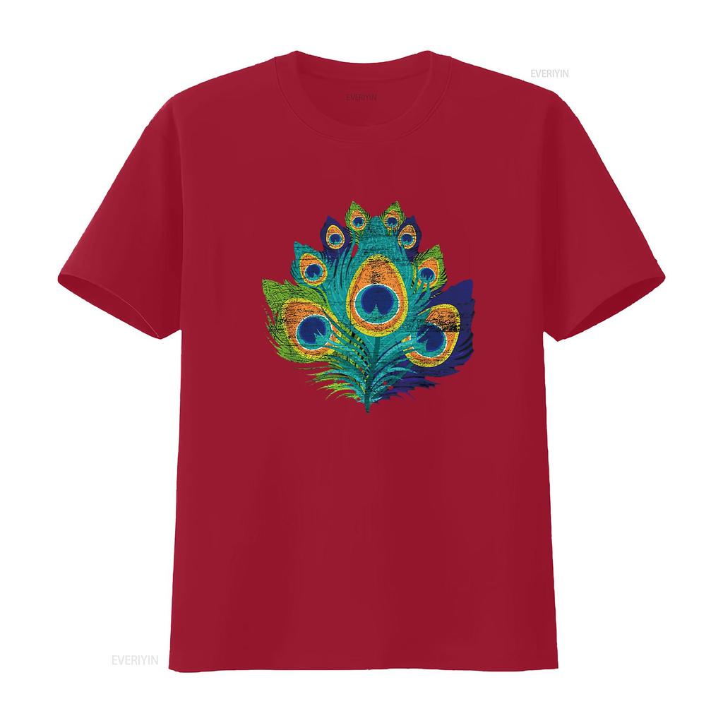 Womens Tropic Bird Feathers Zoo Animal Peacock T Shirt vintage Washed graphic Casual designer clothes Stretched