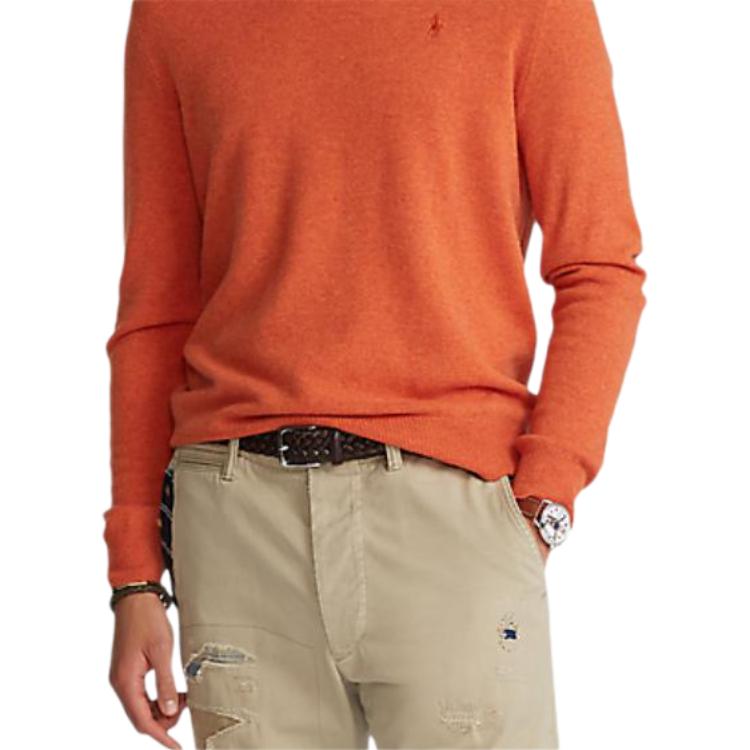 Polo Ralph Lauren Sweter z haftowanym logo konika, z okrągłym dekoltem, z długim rękawem, dzianinowy Sweter męski 710718596-034
