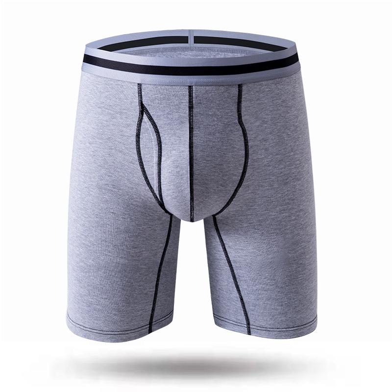 Men's European & American Pure Cotton Long Boxer Briefs - Plus Size Fitness Trunks