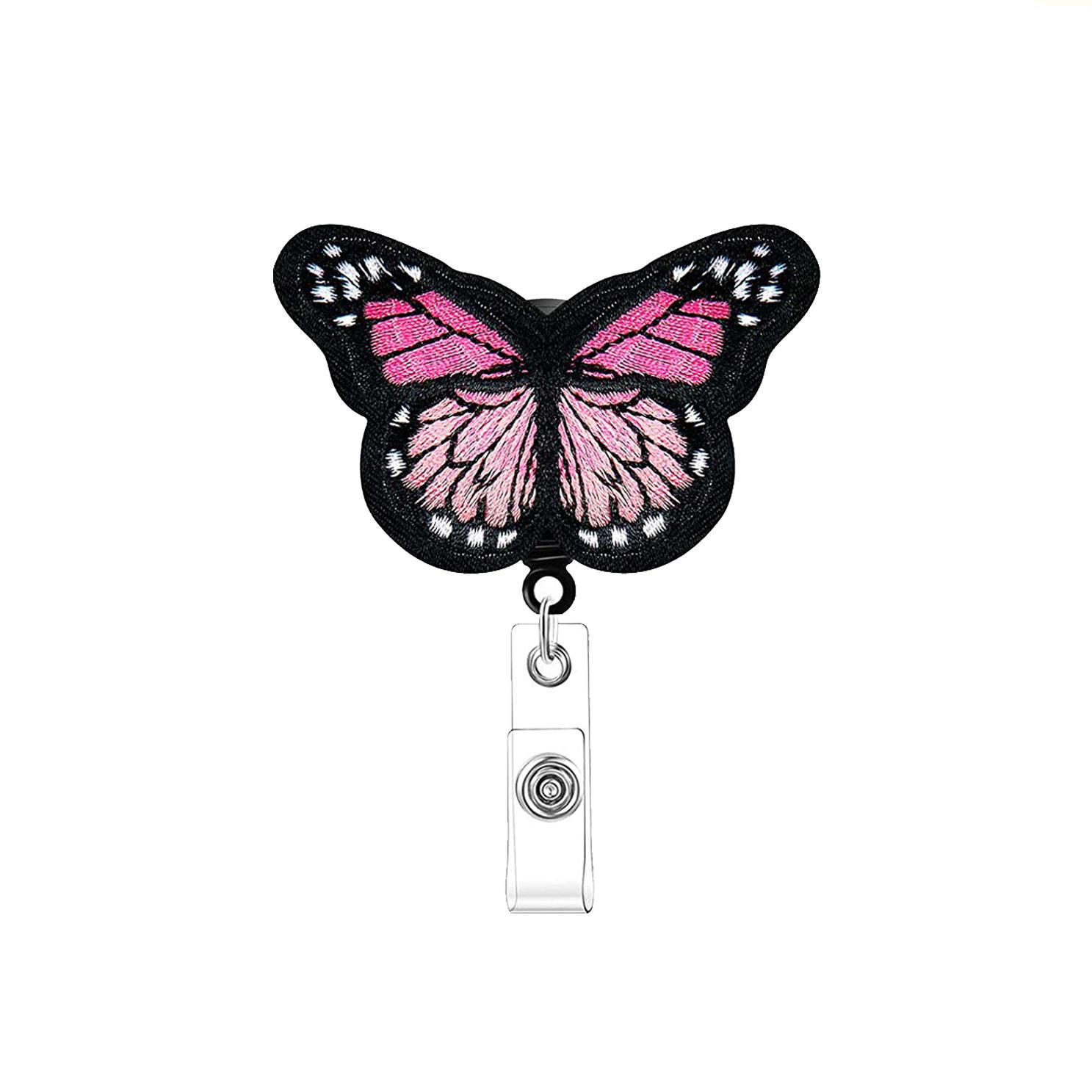 

Retractable Badge Holder Clip for Nurse Doctor ID Card Reel with Belt Clip School Office Student рожевий