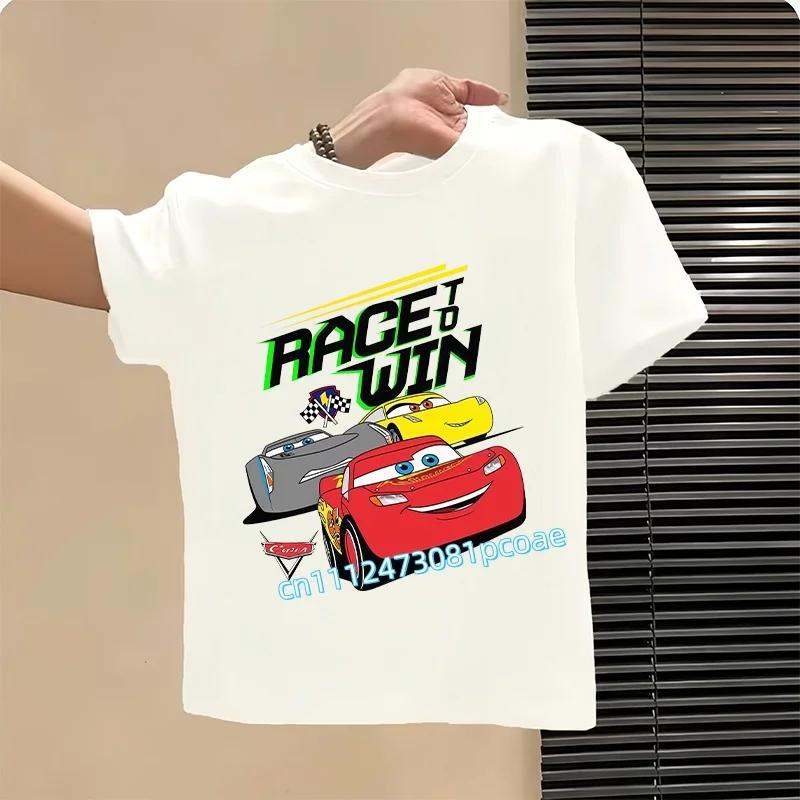 2026 Cars of the Universe Children's Pure Cotton Short-Sleeved Boys' Sports Shirt Girls' Casual Top Cartoon Print Summer T-Shirt