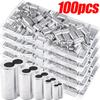 10-100 Stück Doppelbohrung Kabel-Quetschhülse Quetschseil Hardware 8-Form Aluminium-Kabelstopper Drahtendhülsen Zubehör M1.5-M4