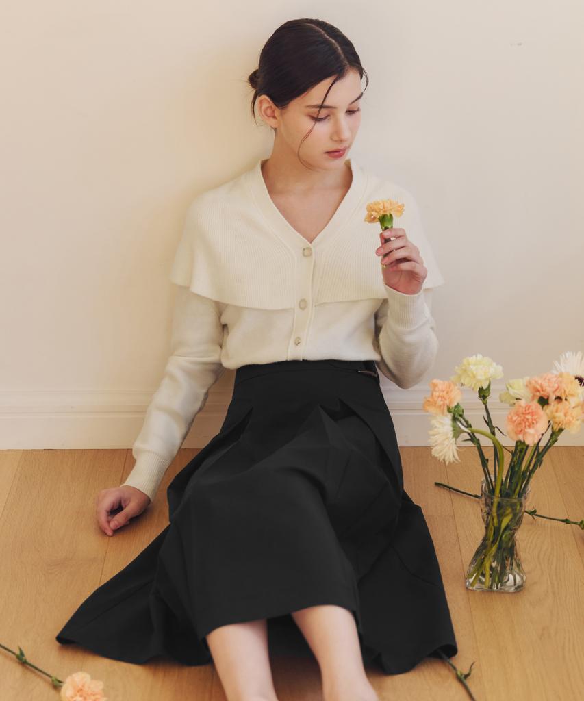 Zero Street Belted Pleated Skirt / Black