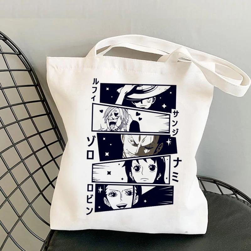 Japan cartoon comics One Piece Print Canvas Bag Shopping Shoulder Bag Foldable Tote Bag 0030