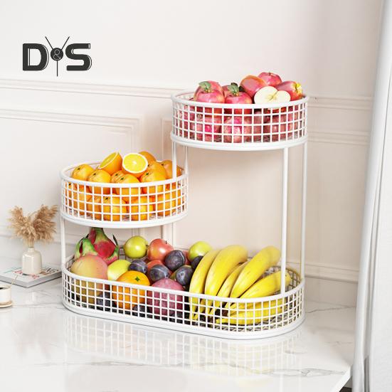 Coș de fructe pentru bucătărie Coș de depozitare cu mai multe niveluri Coș de depozitare cu mai multe niveluri Bol de fructe Organizator de coș din sârmă pentru legume, gustări, cartofi, ceapă