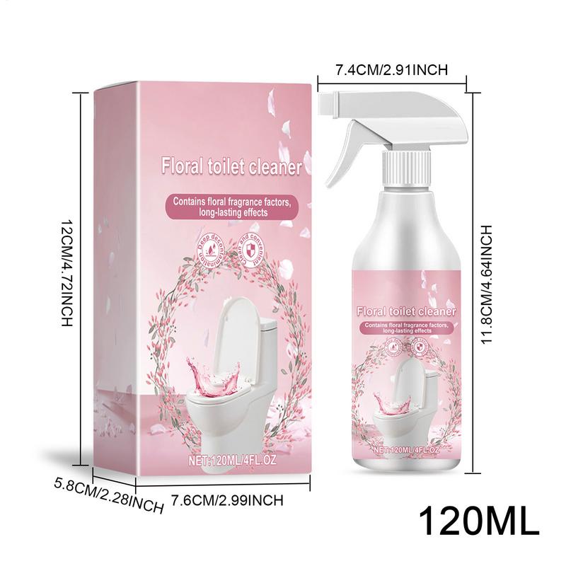 Spray Detergente per Bagno 120ml Spray Delicato per Bagno Profumo Floreale Detergente per Vasca Efficiente Articoli per la Pulizia della Casa Per Lavandini Specchi
