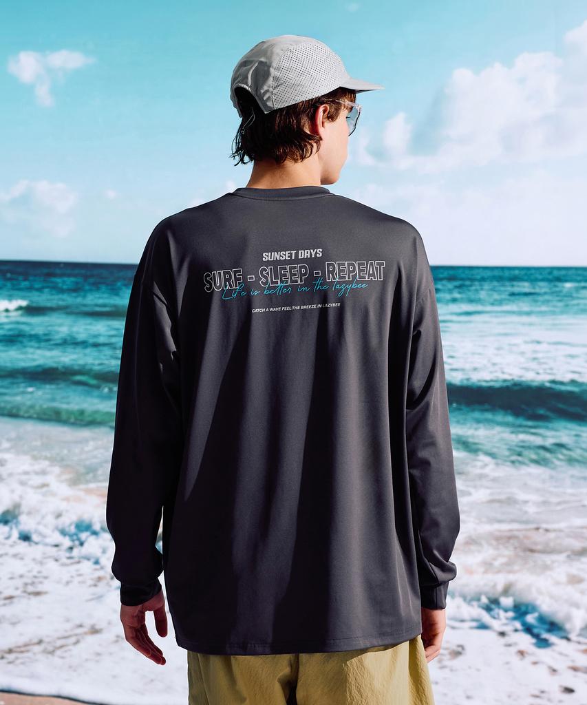 Leijibi Dry-Cooling Oversized Top Long Sleeve Rash Guard M Dark Gray