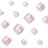 24 STUKS Roze Nep Teennagels Met Volledige Dekking Van Glanzende Acryllijm Ontworpen Bloem Kunstmatige Sticks Geschikt Voor Vrouwen