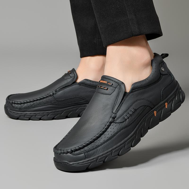 Leather Casual Shoes For Men Flat Platform Walking Shoes Outdoor Footwear Loafers Breathable Sneakers Handmade Shoes