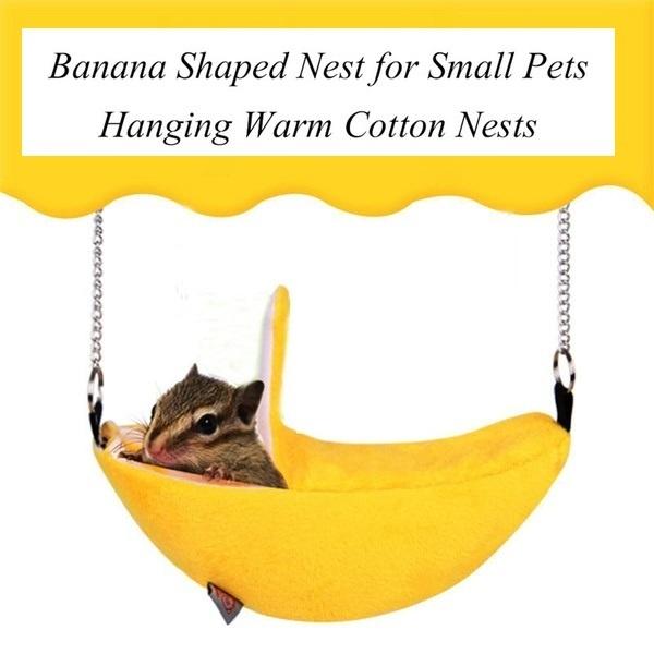 Djurdesign Husdjur Banan Hamster Råtta Hängmatta Bur Hus Bo Hamster Varmt Hus Litet Husdjur Hängmatta