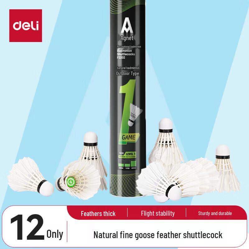 Deli Durable Badminton Shuttlecocks 12-Pack