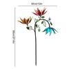 Landscape Art Decoration Metal Wind Spinner Creative Durable Gardening Plug with Spinning Flowers Wind Rotator Park