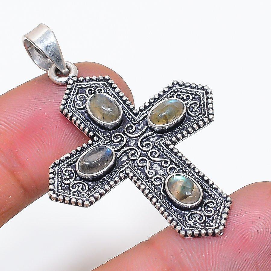 Natural Labradorite Gemstone 925 Sterling Silver Jewelry Pendant 1.97  AP-14387