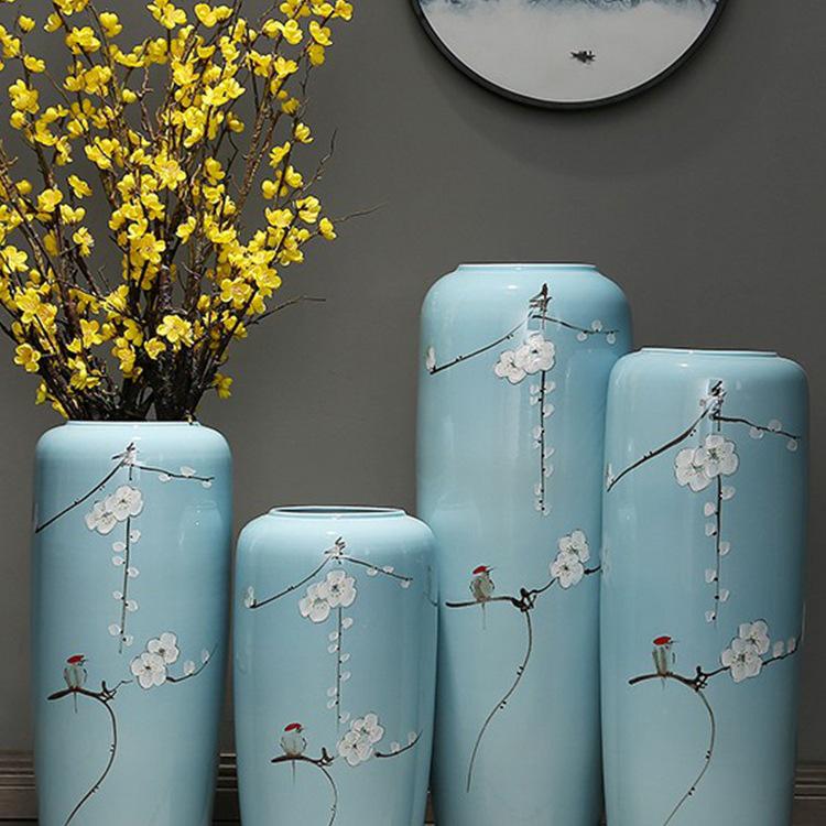 Large Retro Ceramic Floor Vase for Creative Dried Flower Arrangements In Living Room