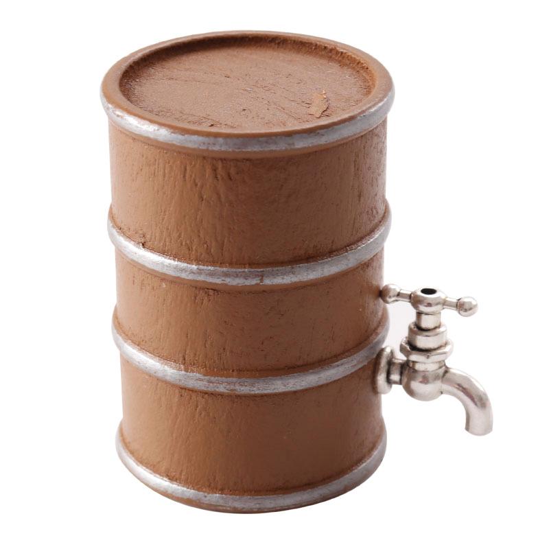 1:12 Dollhouse Miniature Simulation Red Wine Barrel Furniture Home Model Decor Toy Doll House Accessories