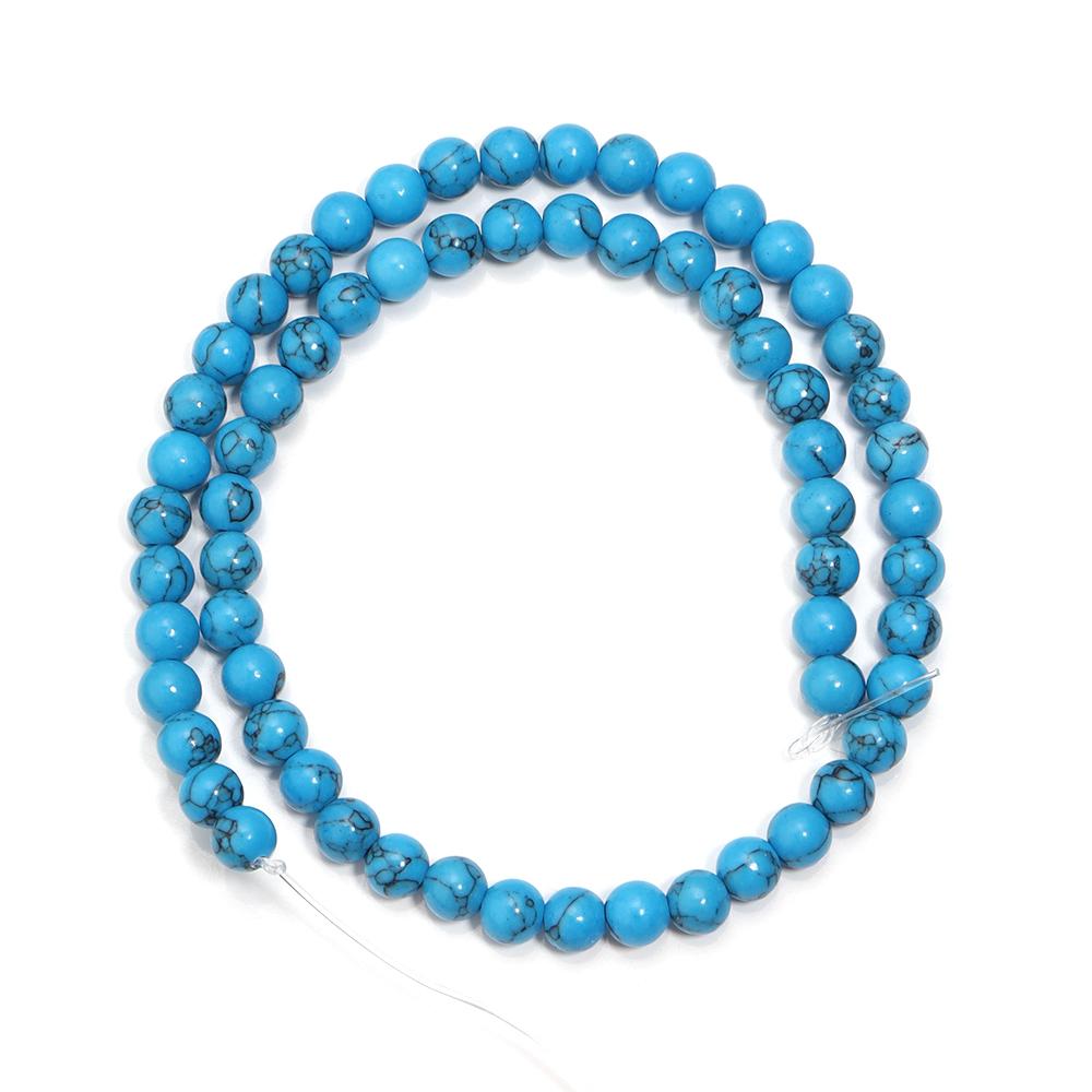 4 6 8 10 12mm Natural Blue Turquoises Stone Beads Round Loose Spacer Beads For Jewelry Making DIY Bracelet Necklace Accesories