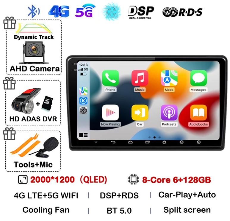 Android 14 Wireless Carplay Auto For Ford Fusion 1 2005-2012 Car Radio GPS Navigation Multimedia Video Player 4G WIFI Stereo