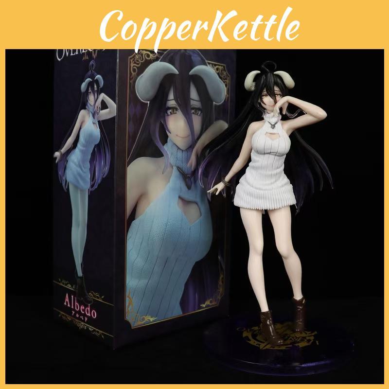 White Albedo Overlord Knitted Sweater Standing Posture Model Figurine Anime Doll