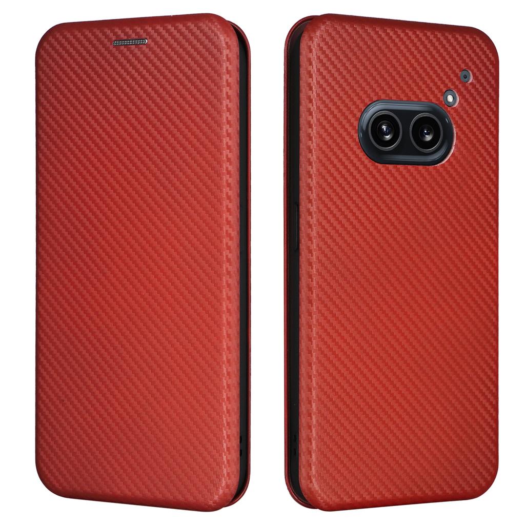 For Nothing Phone (2a) Plus/Phone (2a) Case Carbon Fiber Texture PU Leather Magnetic Closure Phone Cover