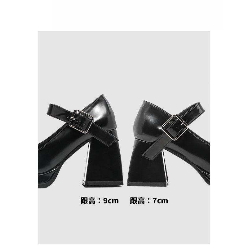 Spot~~ Black Mary Jane shoes women's 2025 spring new retro high heels Japanese jk shoes French single shoes