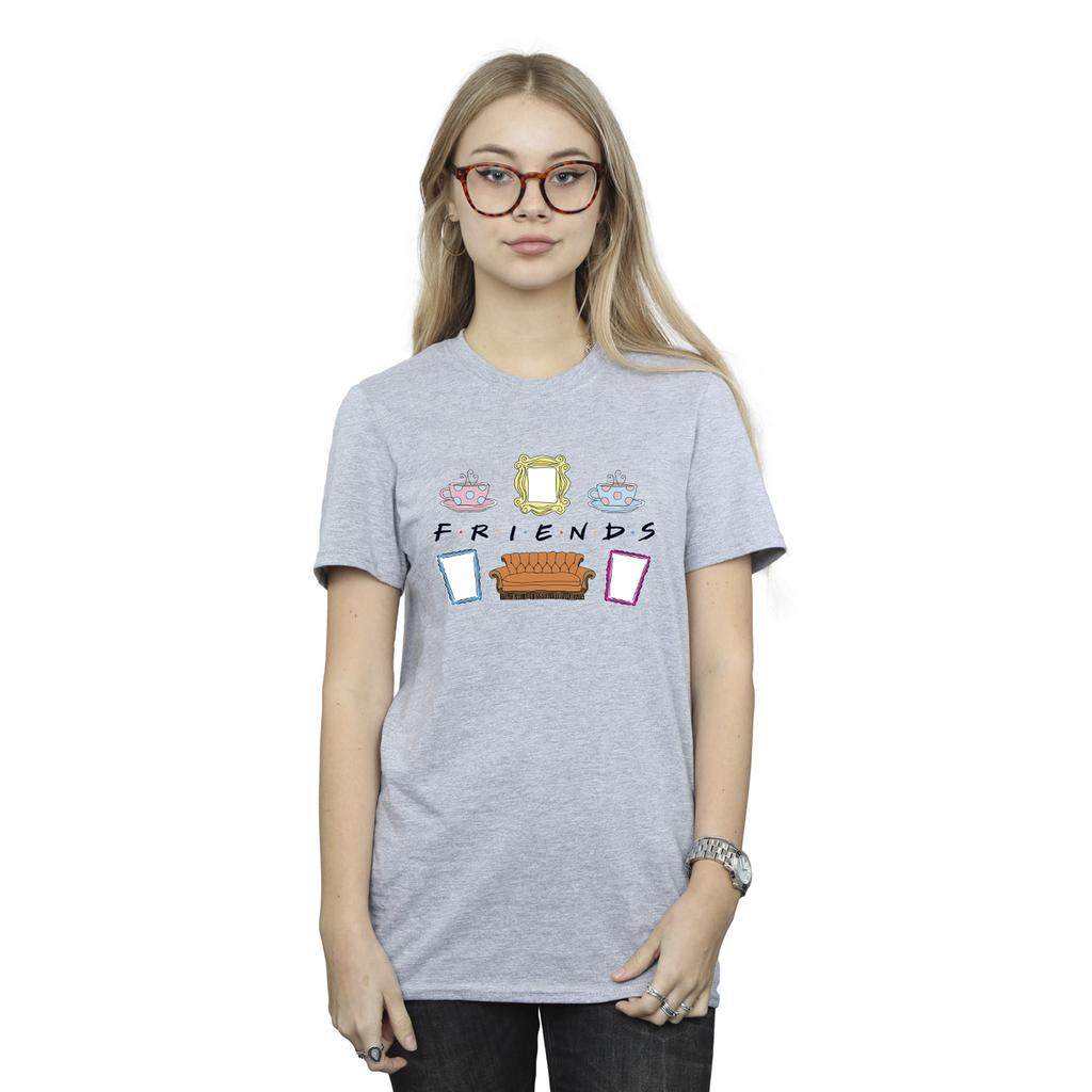 Friends Womens/Ladies Couch Lounging Boyfriend T-Shirt