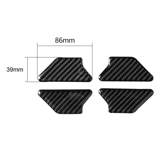 4 pezzi adesivi per maniglia interna della porta dell'auto in fibra di carbonio per VW Golf 6 R MK6 08-12