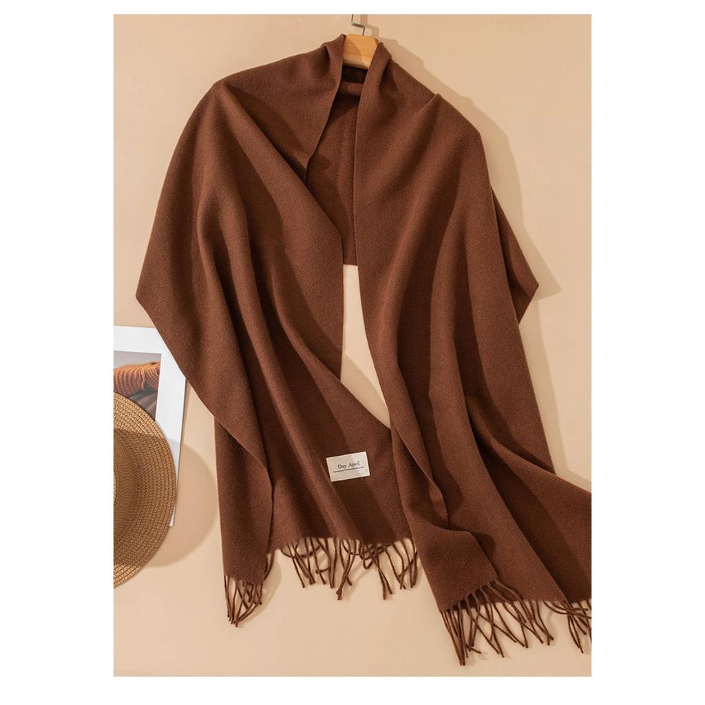 Solid Color, Maillard, Scarf, Ladies', Scarf, Warm Shawl Sunshade and Dust Prevention