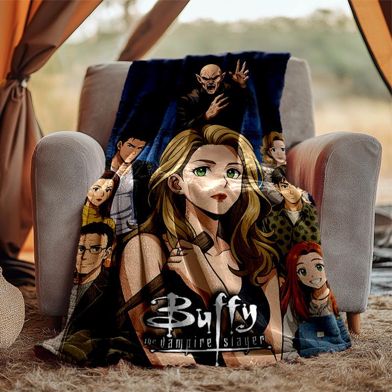 Buffy Flannel Blanket Soft Warm All-Season Throw, Design for Camping, Car Travel, Hiking Sofa, Bed, Office Perfect Gift for Parties